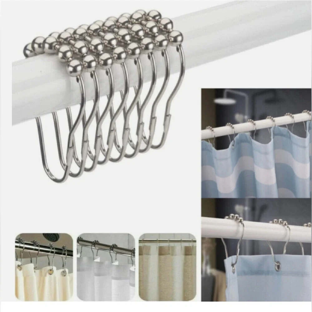 NWOT Shower Curtain Hooks: Set of 12 New Chrome Hangers